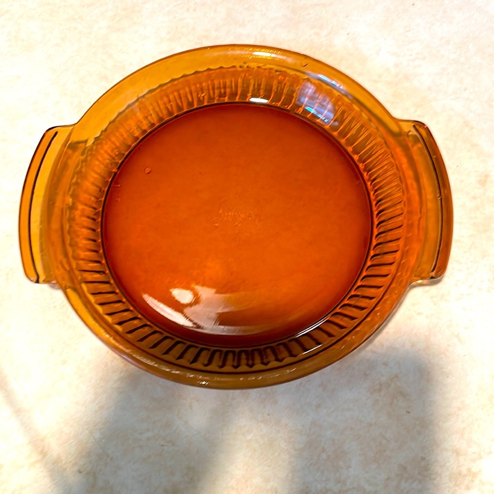 ANCHOR-HOCKING brown glass pie & quiche dish